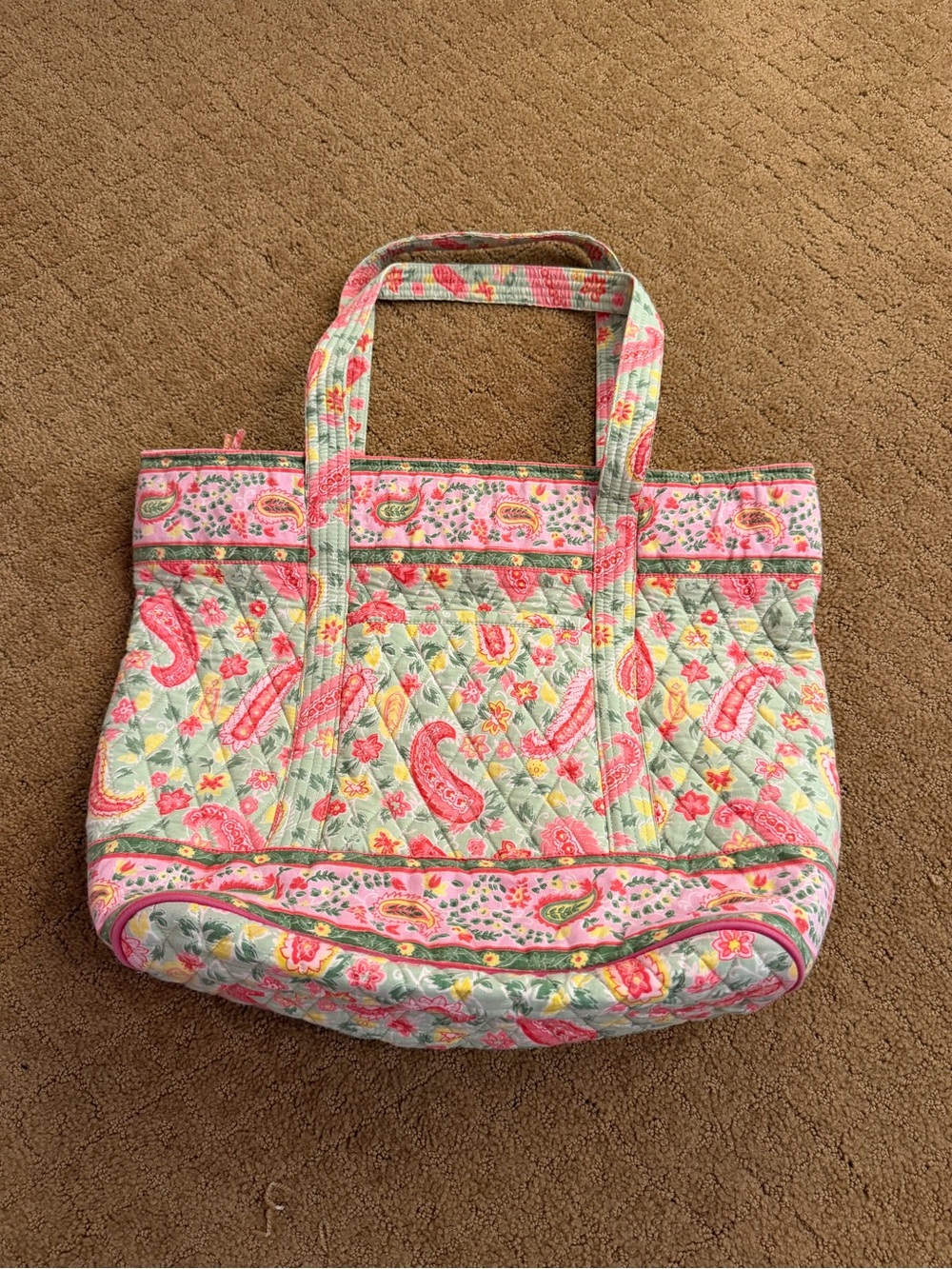 Ten Bears Multi Color Paisley Quilted Shoulder Tote Bag Y2K